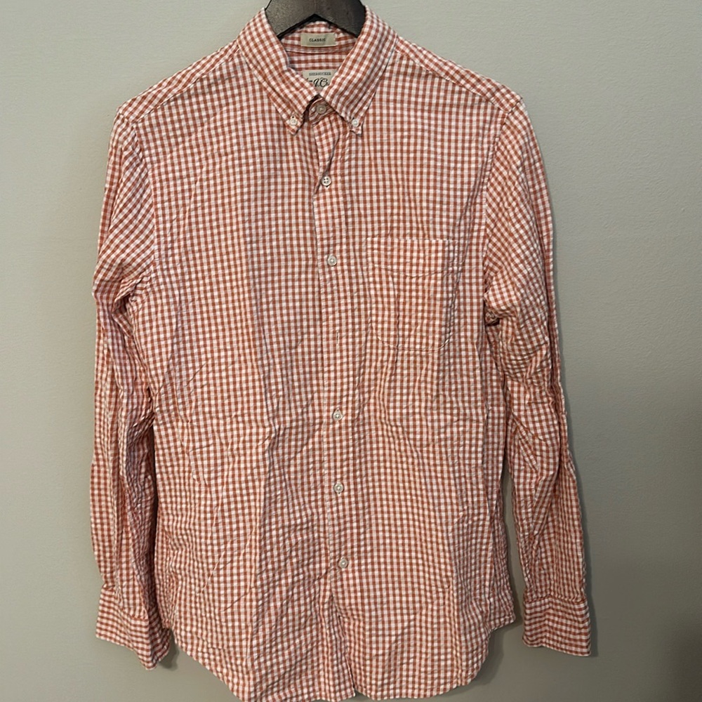J crew - small gingham check - button down